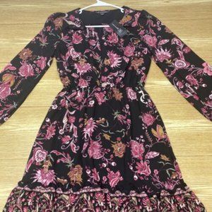 INC International Concepts Floral Dress Long Sleeve Summer Casual Womens PS $89